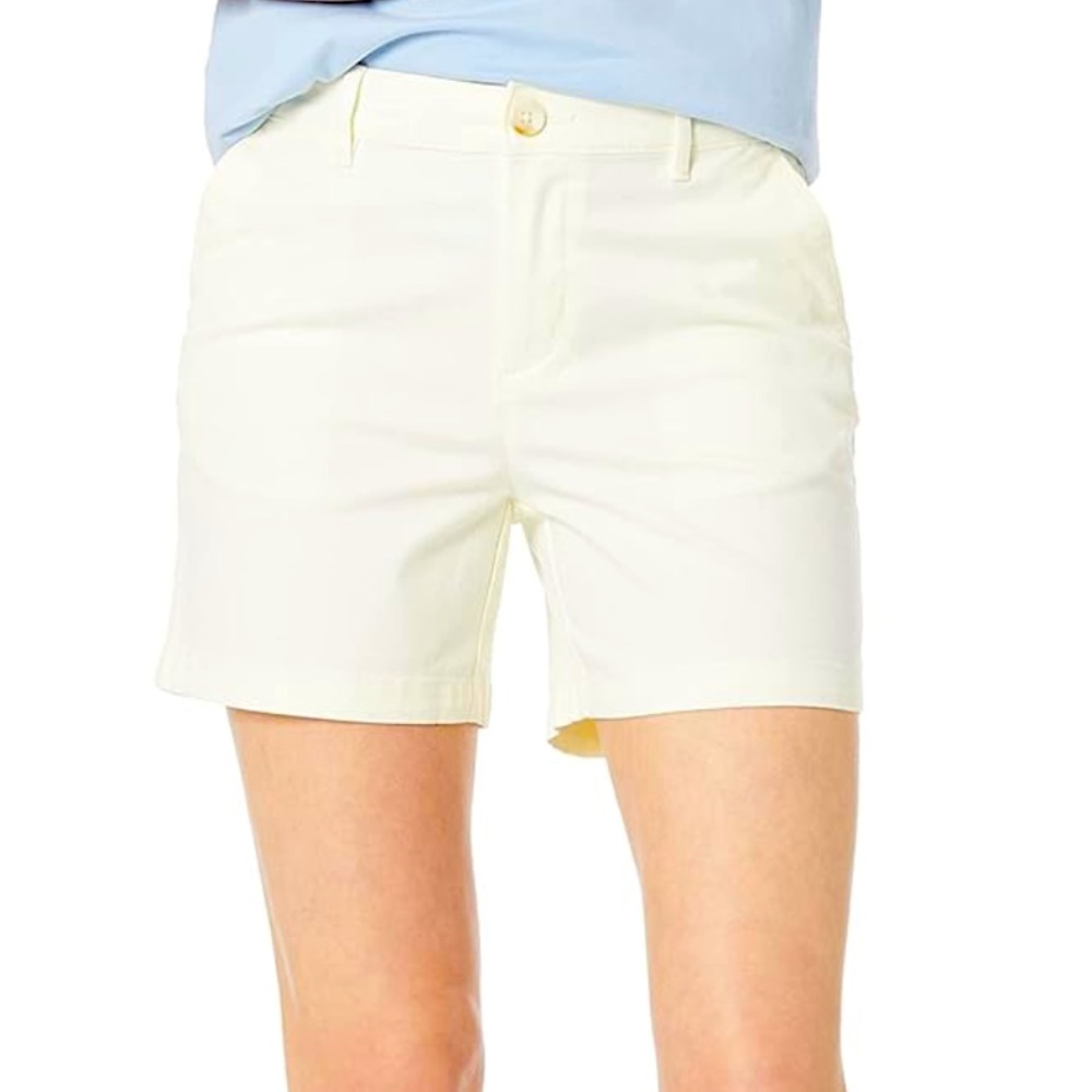 Womens Cream Mid-Rise 5 Inch Khaki Short - Size 12 Curvy -Amazon Essenti…